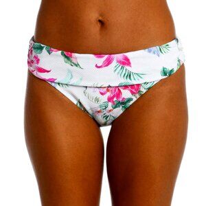 NWT La Blanca Women's Mystic Palms Shirred Band Hipster Bikini Bottom, Size 8